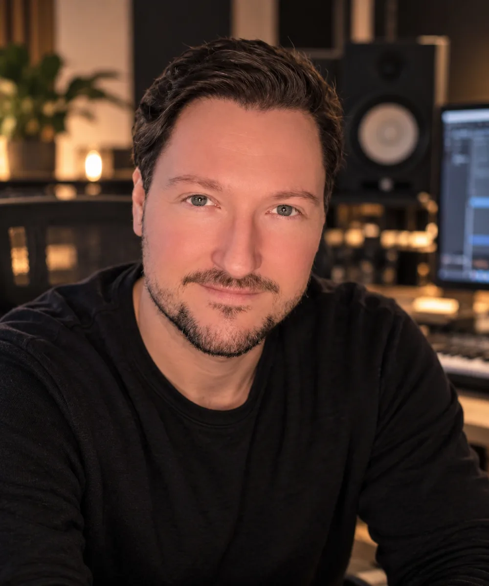 Benny Hermann, Mixing Engineer, im Studio